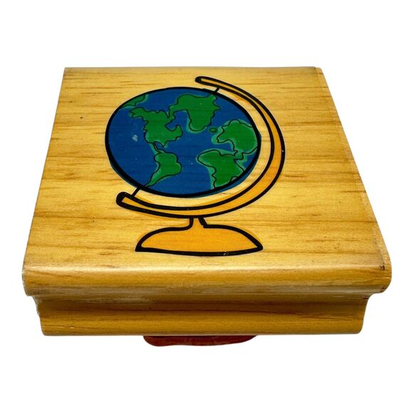 World Globe Travel Series Wood Mounted Rubber Stamp Canadian Maple Collections - Picture 2 of 5